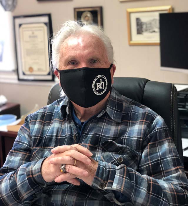 Man wearing Ranch Hope face mask 